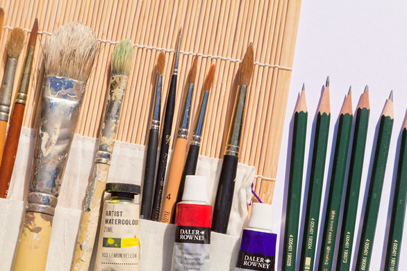 Art kit used when learning to draw and paint